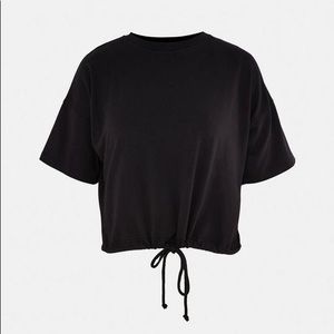 Missguided Black cropped bubble hem top